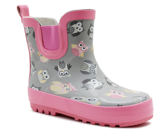 Girls Kids Wellington Boots Infant Toddlers Ankle Boot Wellies Elastic Waterproof Puddle Rain Boots