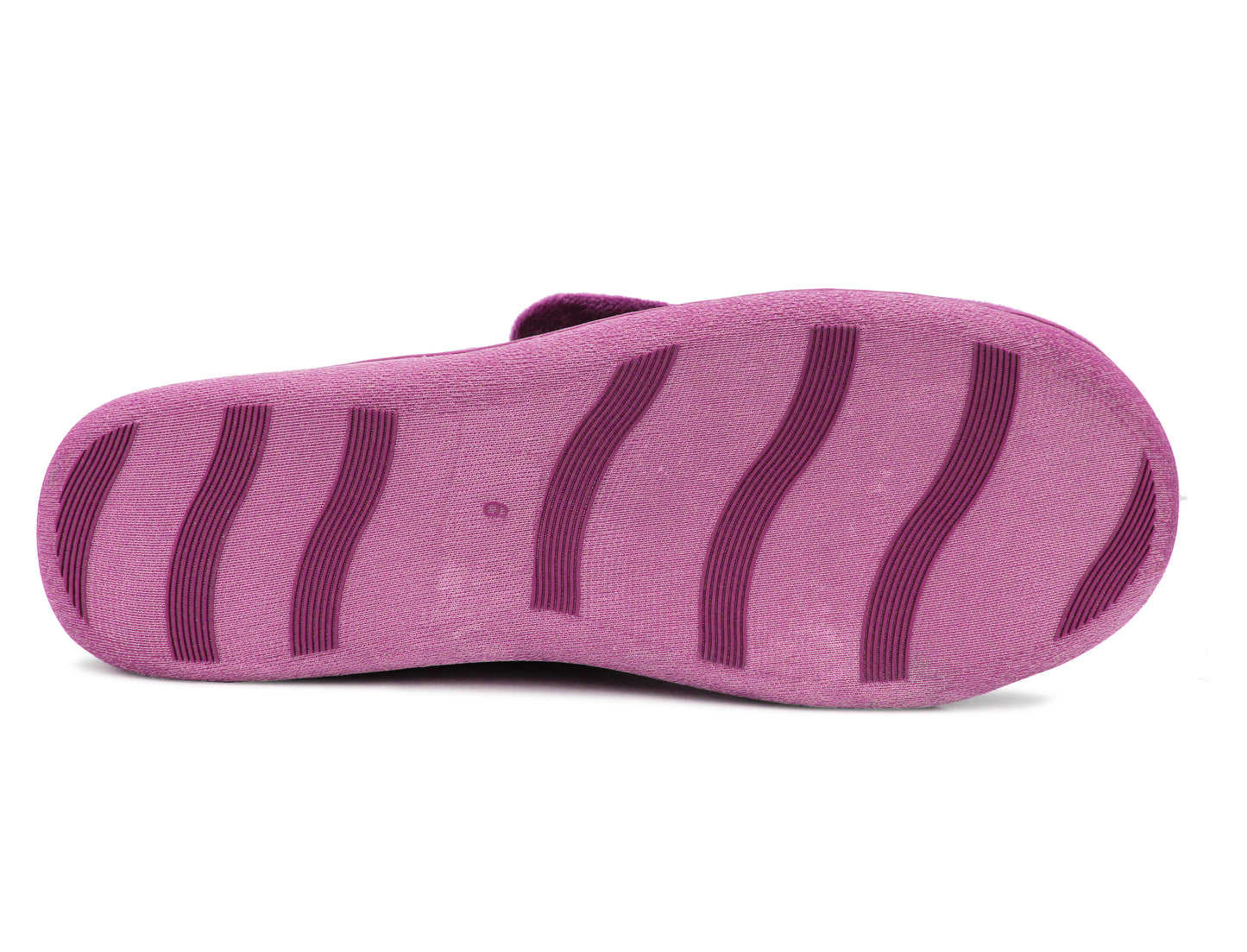 Womens Lightweight Faux Fur Wide Opening Touch Fasten Diabetic Orthopaedic Purple Slippers
