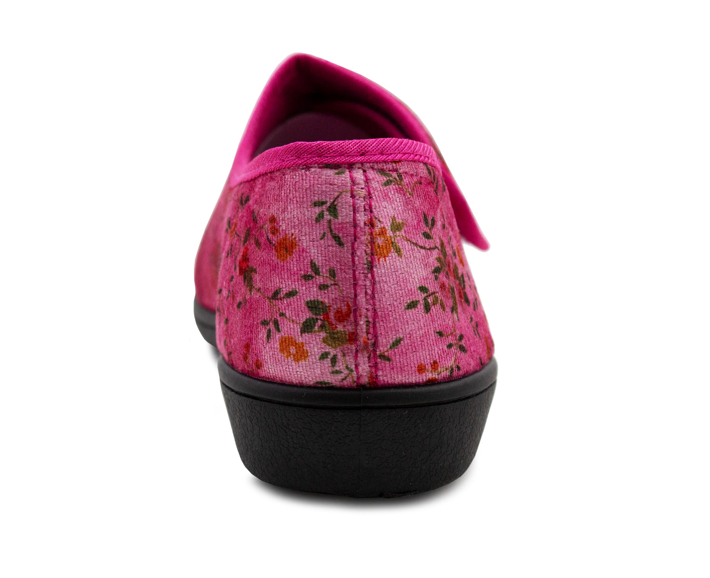 Womens Slippers Floral Wide Open Touch Fasten Ladies Diabetic Orthopaedic Velour House Shoes Slippers