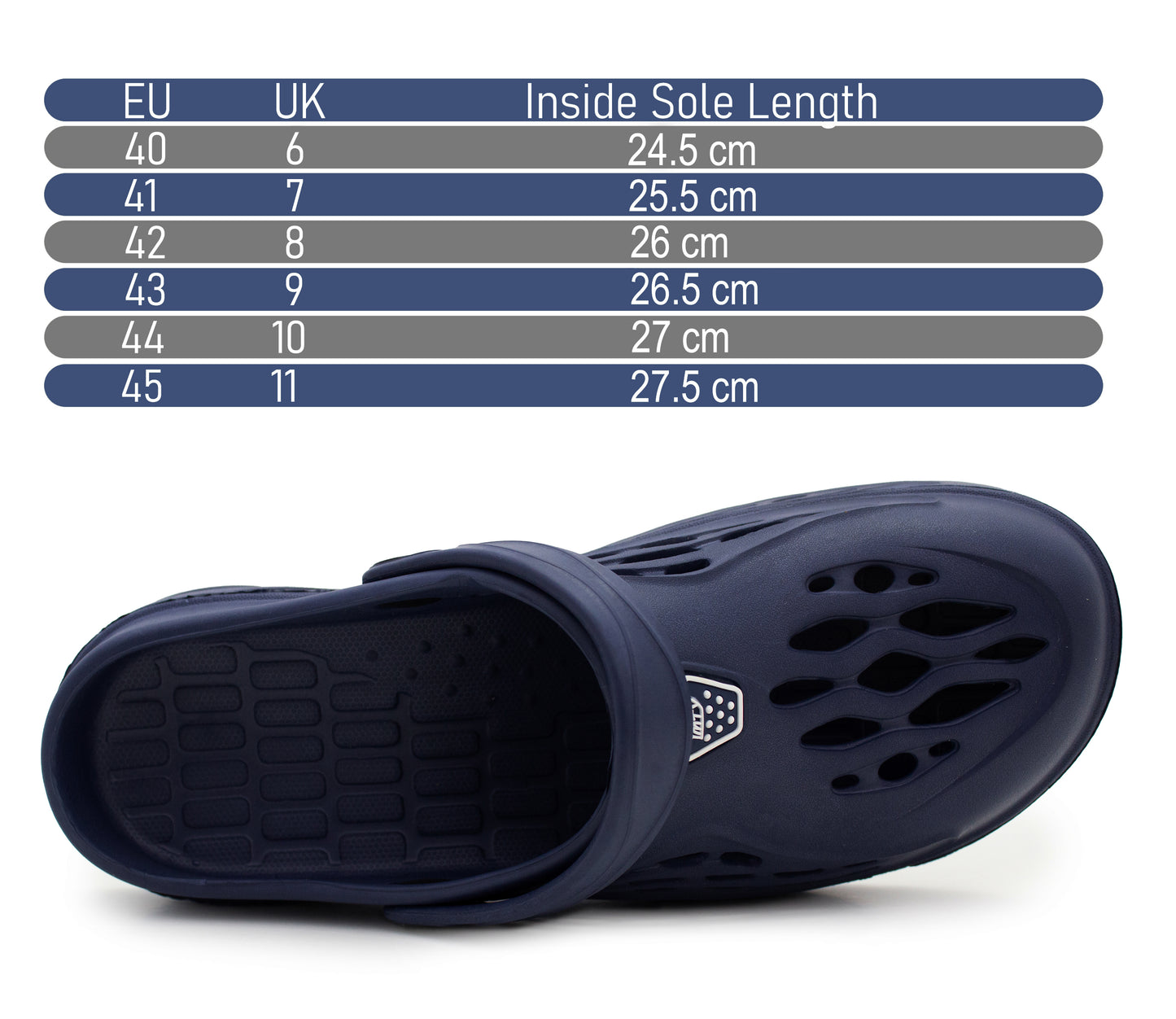 Mens Clogs Breathable Lightweight EVA Garden Sandals Slippers Hospital Clog Pool Shower Holiday Beach Mule Water Shoes Navy