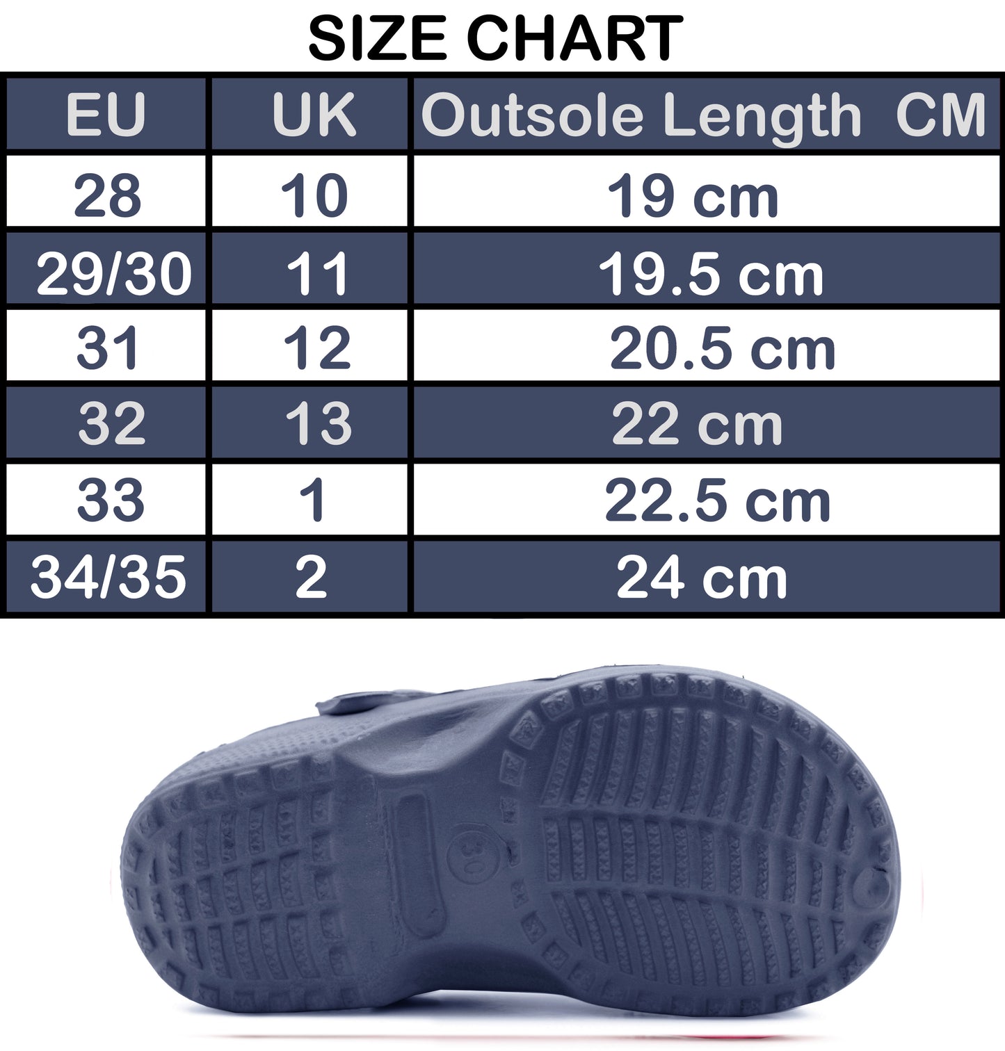 ROCKET Boys Kids Youth Breathable EVA Lightweight Beach Clogs in Navy