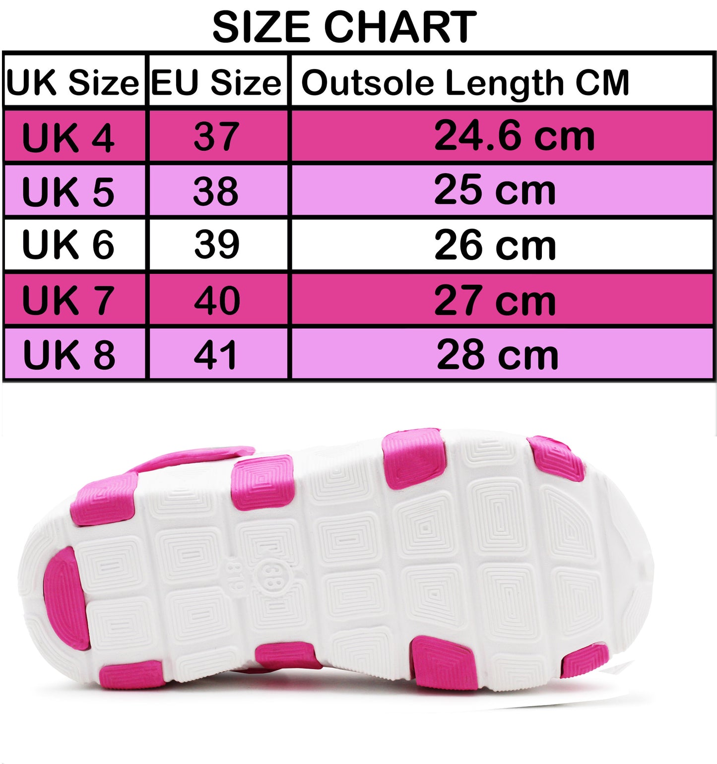 Womens Clogs Lightweight Fuchsia Pink EVA Breathable Beach Summer Sandals Ladies Garden Hospital Shower Pool Shoes
