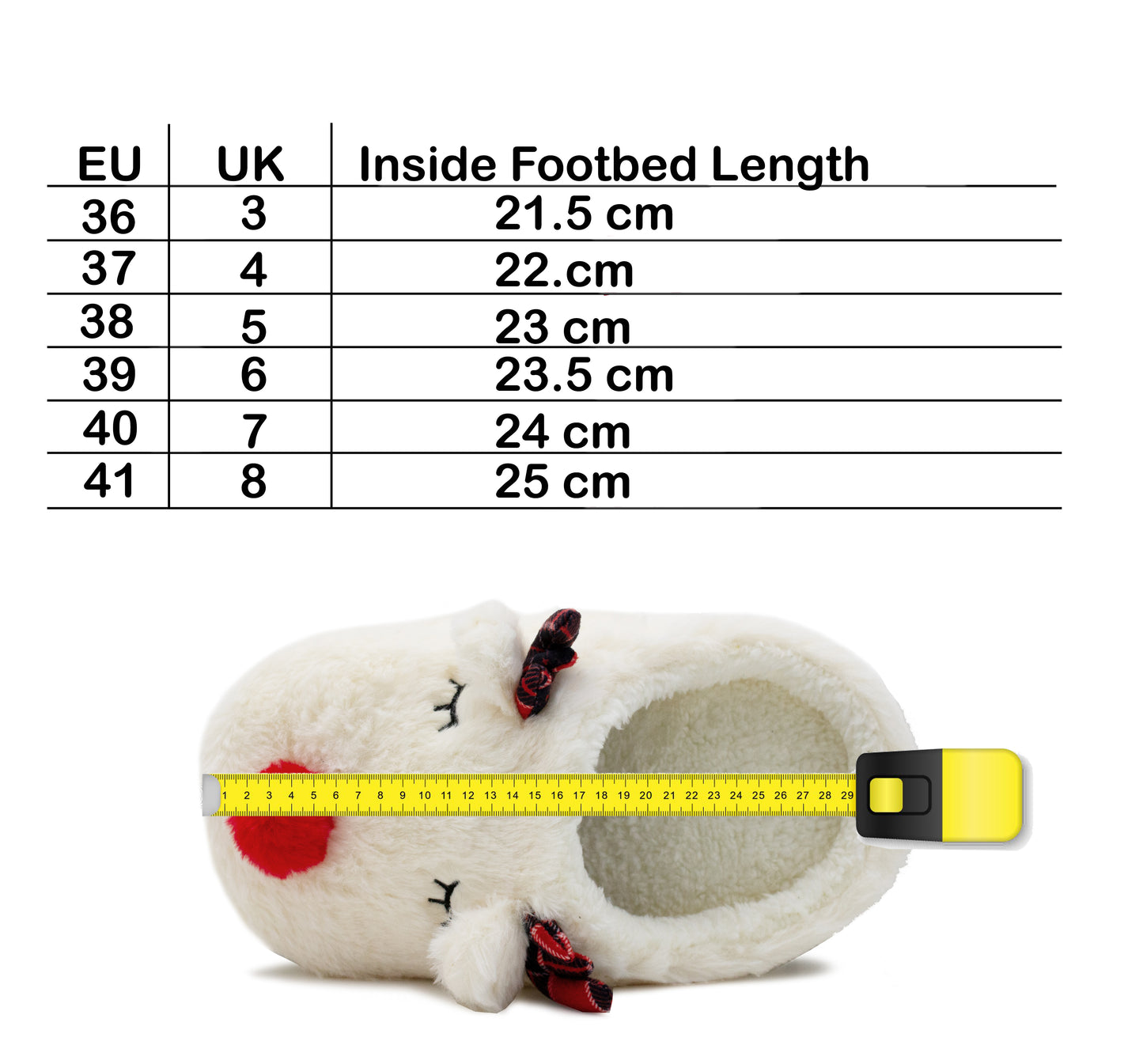 Womens Reindeer Novelty Slippers Wide Fitting Faux Fur Lined Lightweight Character Plush Festive Christmas Slipper Mules