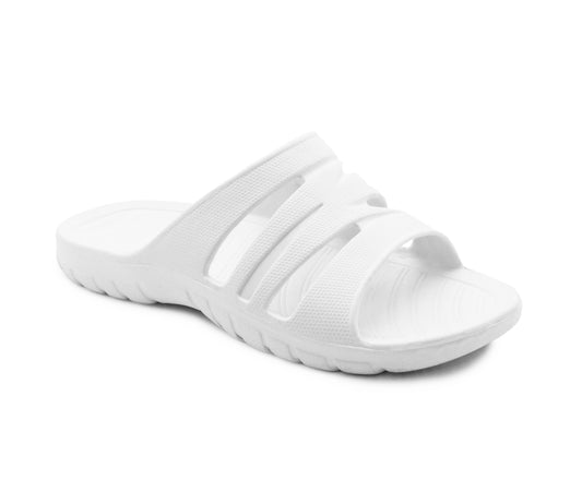 Mens White Sliders EVA Lightweight Pool Slides Summer Beach Shower Bathroom House Slipper Mules Sandals Flip Flops