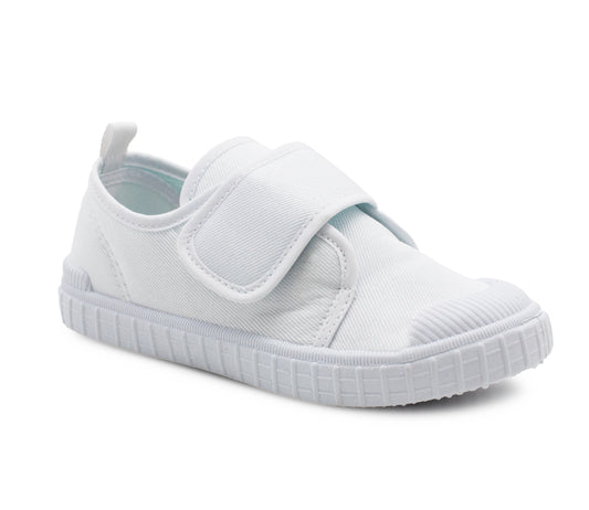 Canvas Pumps Touch Fasten Boys Girls Unisex Slip On Adjustable Strap School PE Sports Trainers