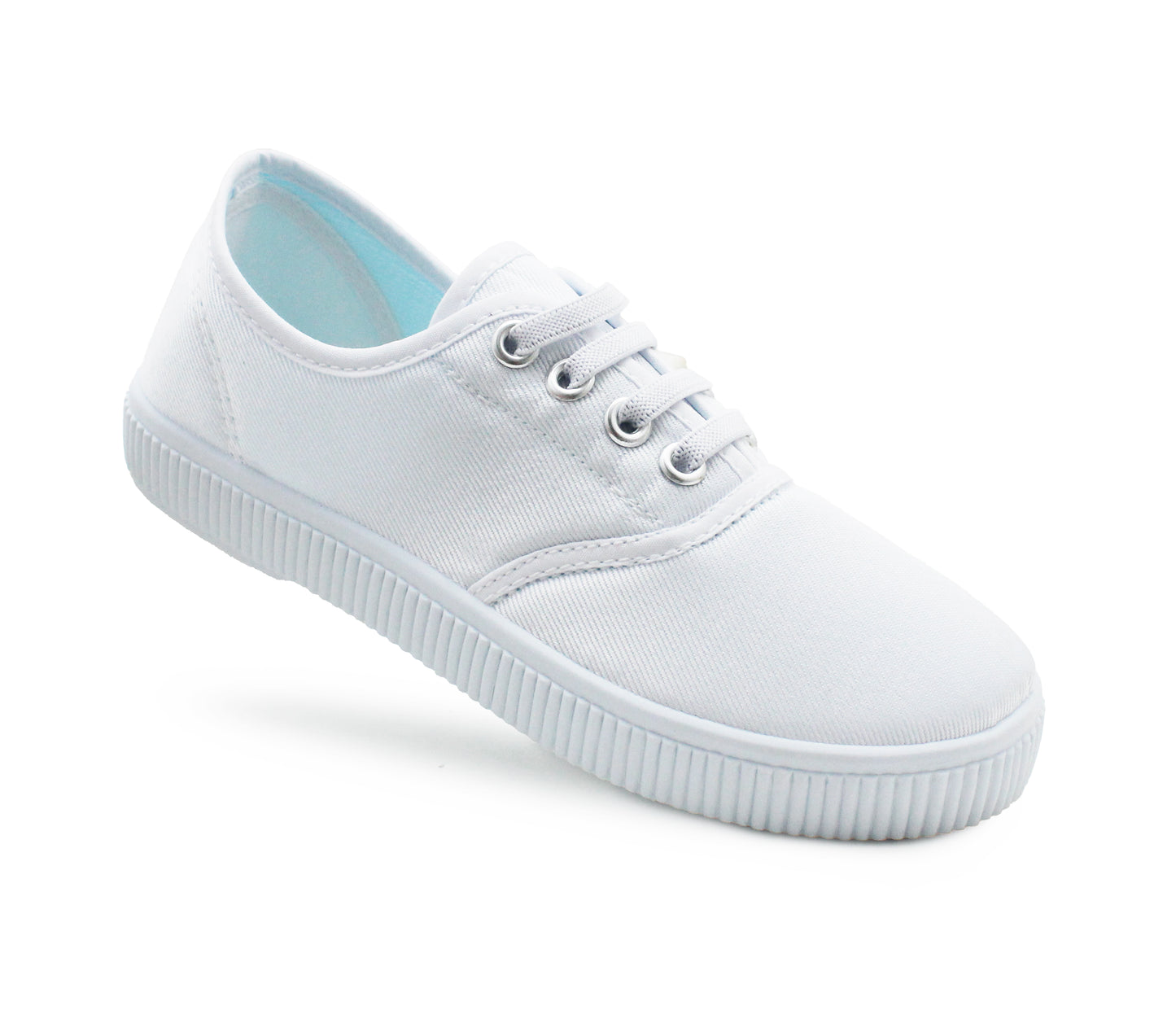 Canvas Pumps Boys Girls Unisex White Canvas Slip On Elastic Dance School PE Sports Trainers