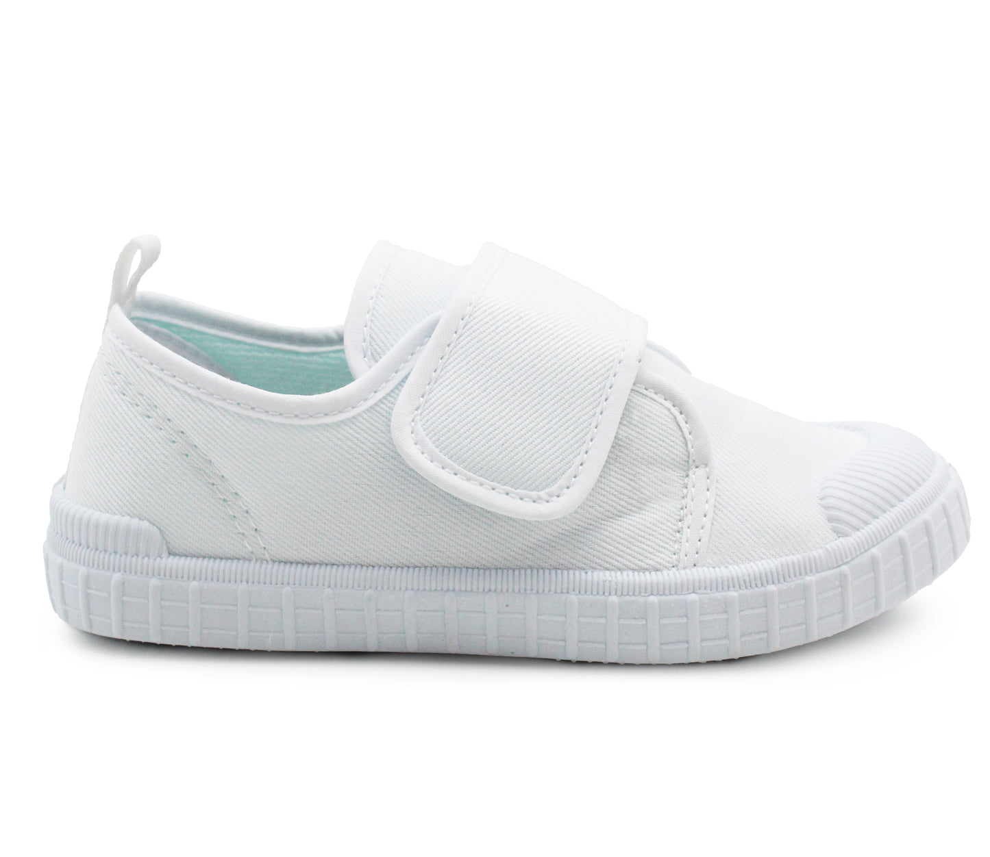 Canvas Pumps Touch Fasten Boys Girls Unisex Slip On Adjustable Strap School PE Sports Trainers