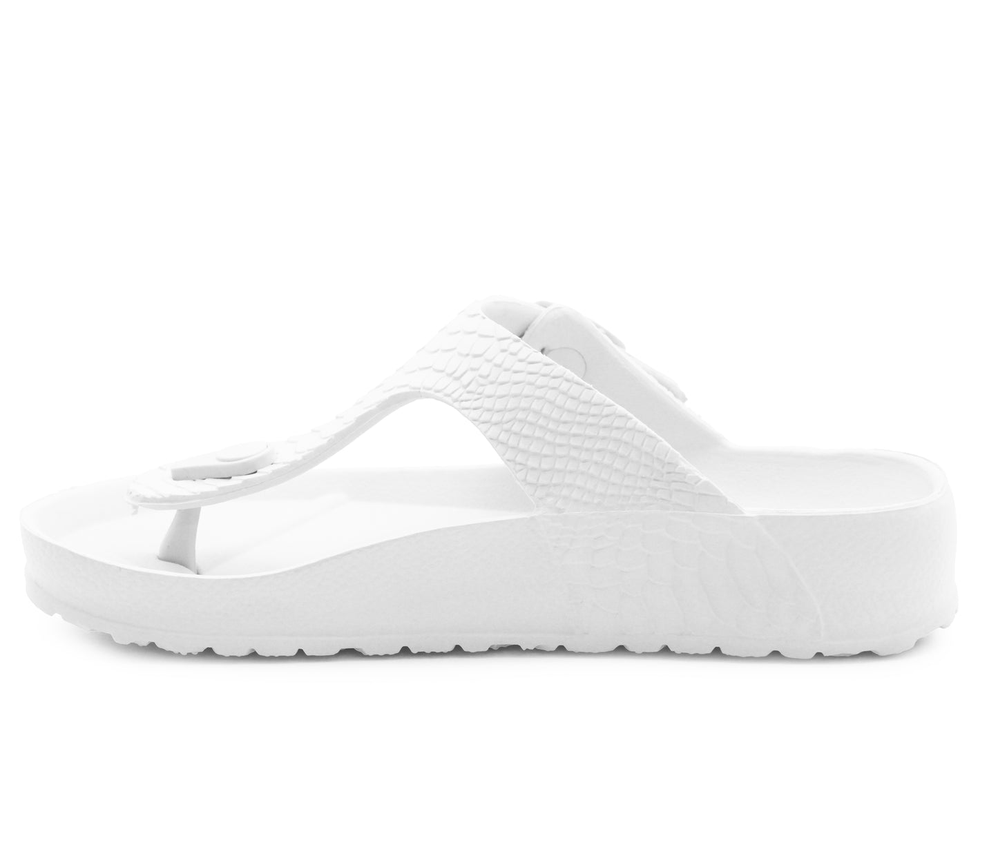 Womens Ladies Lightweight EVA Toe Post Slip On Flat Beach Summer Pool Slides Water Shoes Flip Flops Sandals White