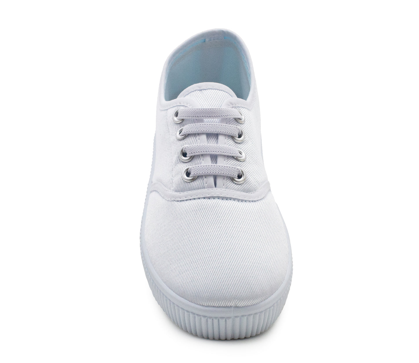 Canvas Pumps Boys Girls Unisex White Canvas Slip On Elastic Dance School PE Sports Trainers