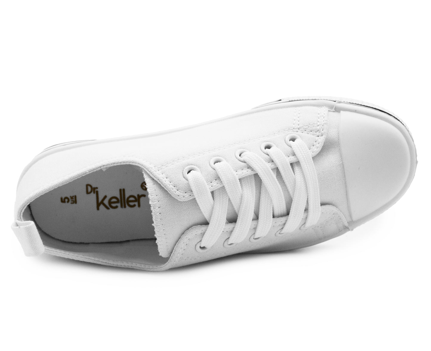 Womens Canvas Trainers White Lace Up Baseball Sneakers Ladies Flat Low Top Fashion Trainer Pumps