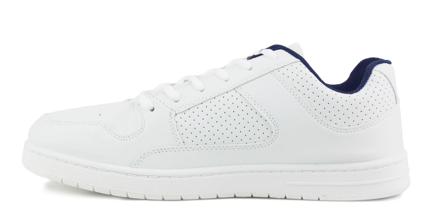 Mens Lace Up Casual Flat Fashion Gym Sneaker White Trainers