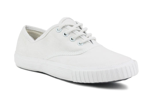 Unisex Girls Boys Kids Lace Up Canvas Back to School Uniform PE Pumps Sports Trainers Plimsolls White Lace Up Dance Shoes