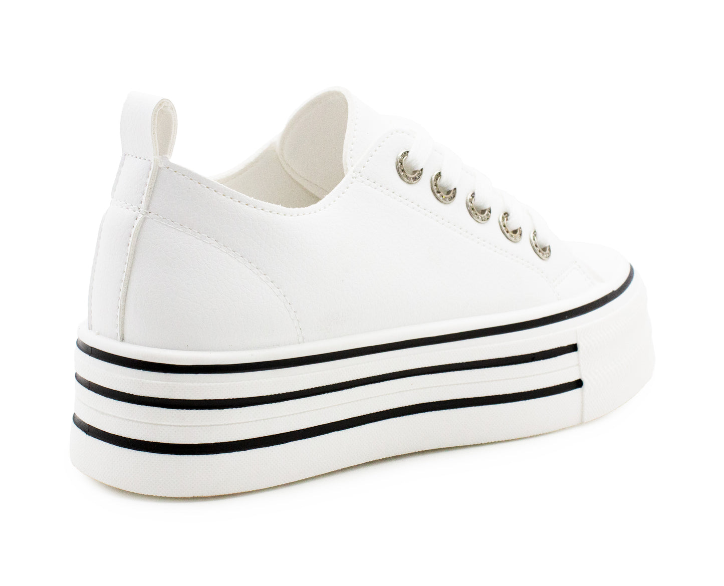 Womens Platform Canvas Trainers Lace Up Chunky Sole Baseball Sneakers Ladies Flat Low Top Fashion Trainer Pumps White