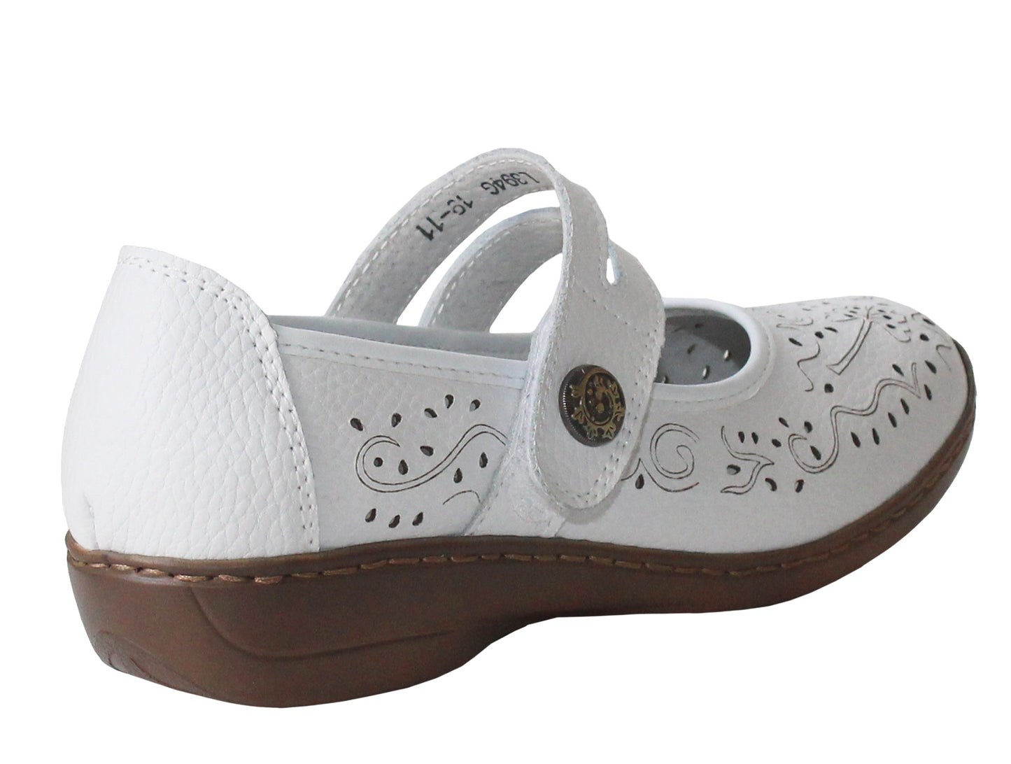 Womens Ladies Genuine Leather Mary Jane Touch Fastening Slip On Casual Summer Sandals Pumps Shoes