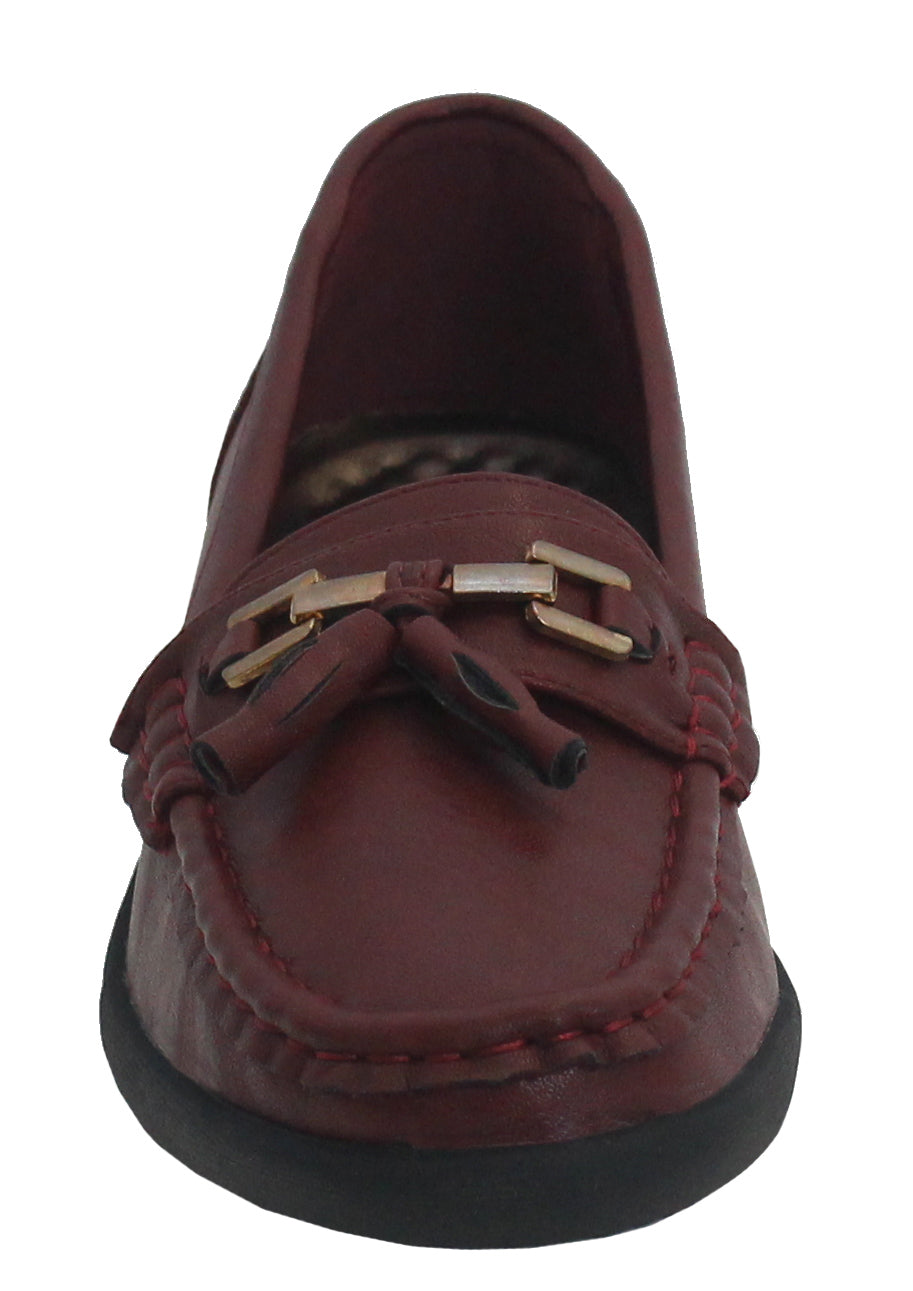 Womens Ladies Casual Slip On Flat Tassel Moccasin Loafers Work Pumps Shoes