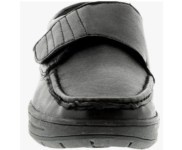 Mens Casual Black Leather Touch Fasten Shoes Black