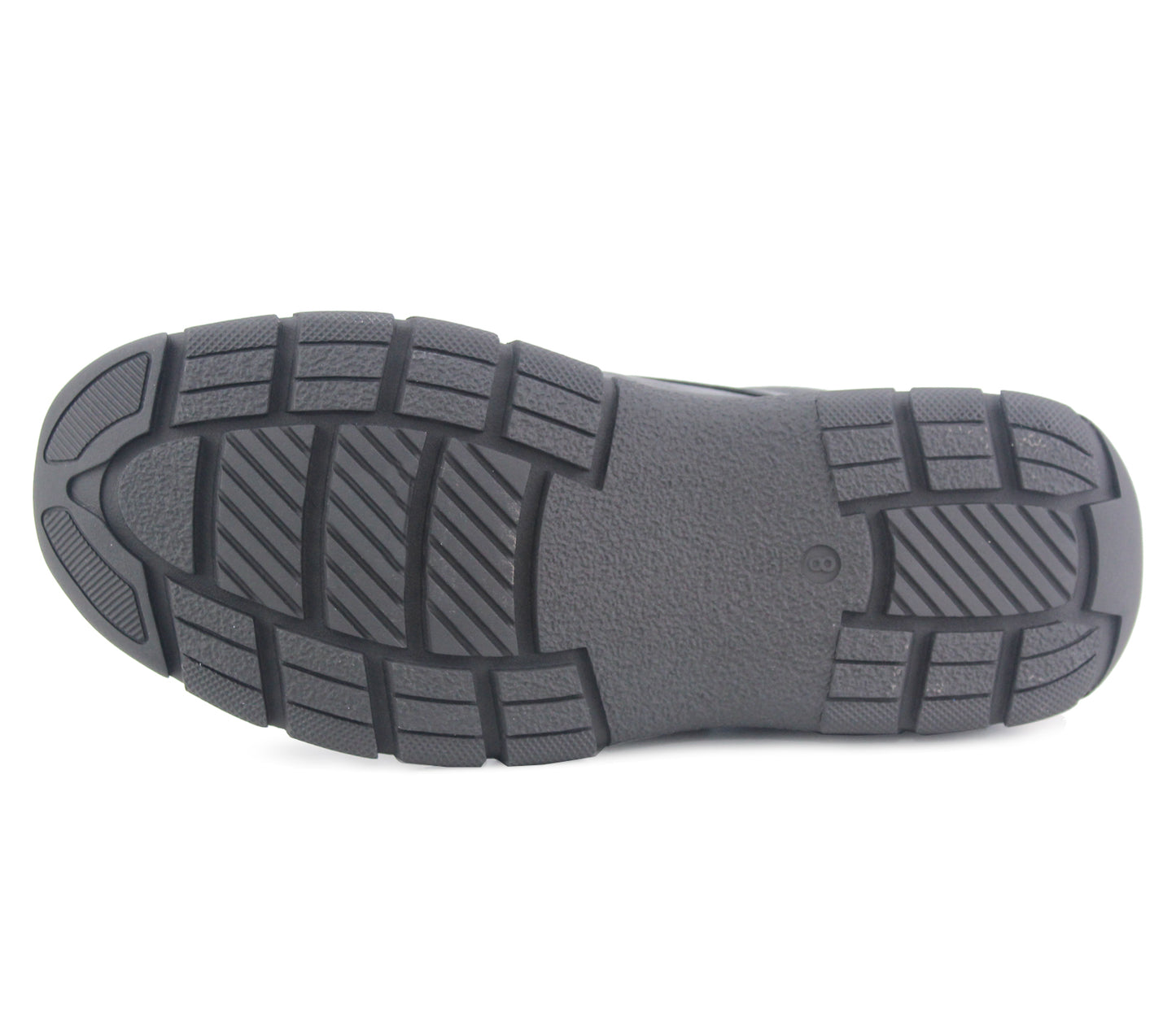 LS06 Mens Touch Fasten Faux Leather Loafers in Black