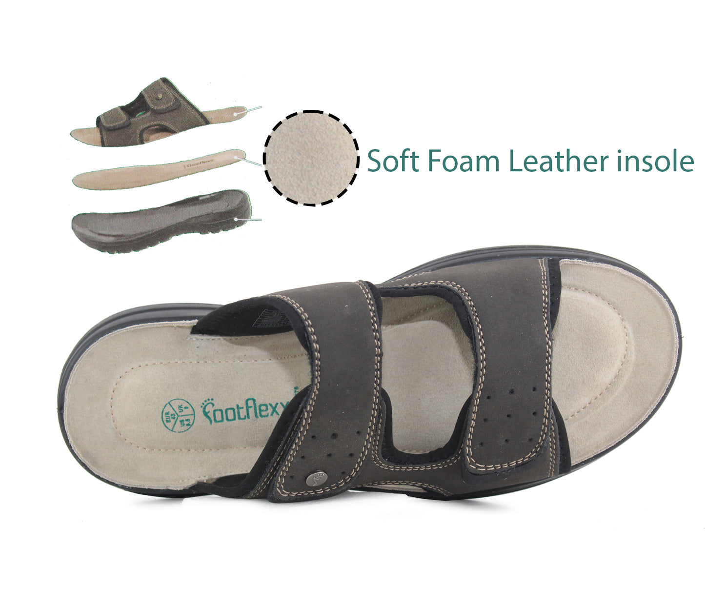 LIVERGY Twin Touch Strap Sports Sandals in Brown