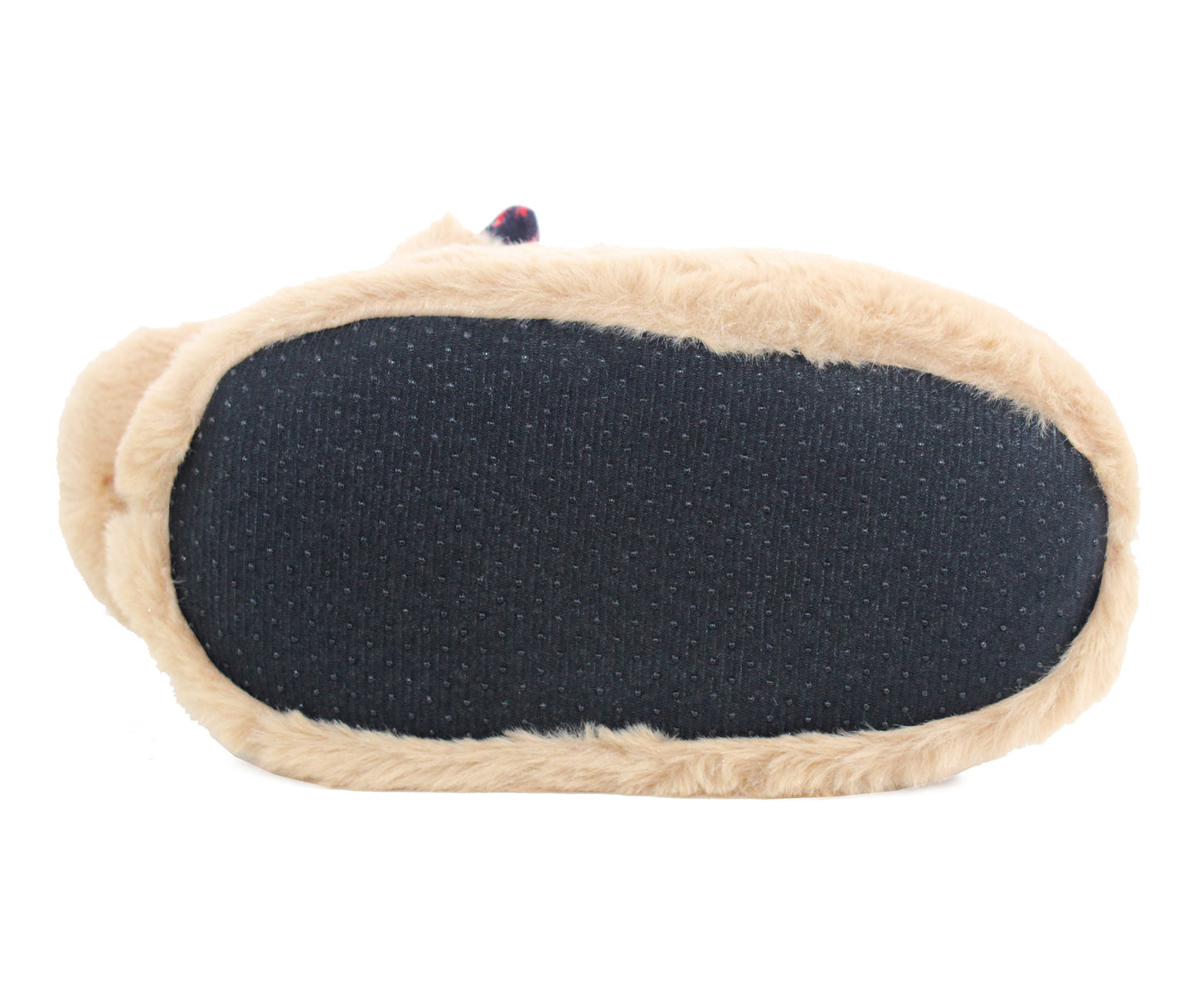 B591733 Kids Unisex Novelty Reindeer Christmas Slippers in Beige