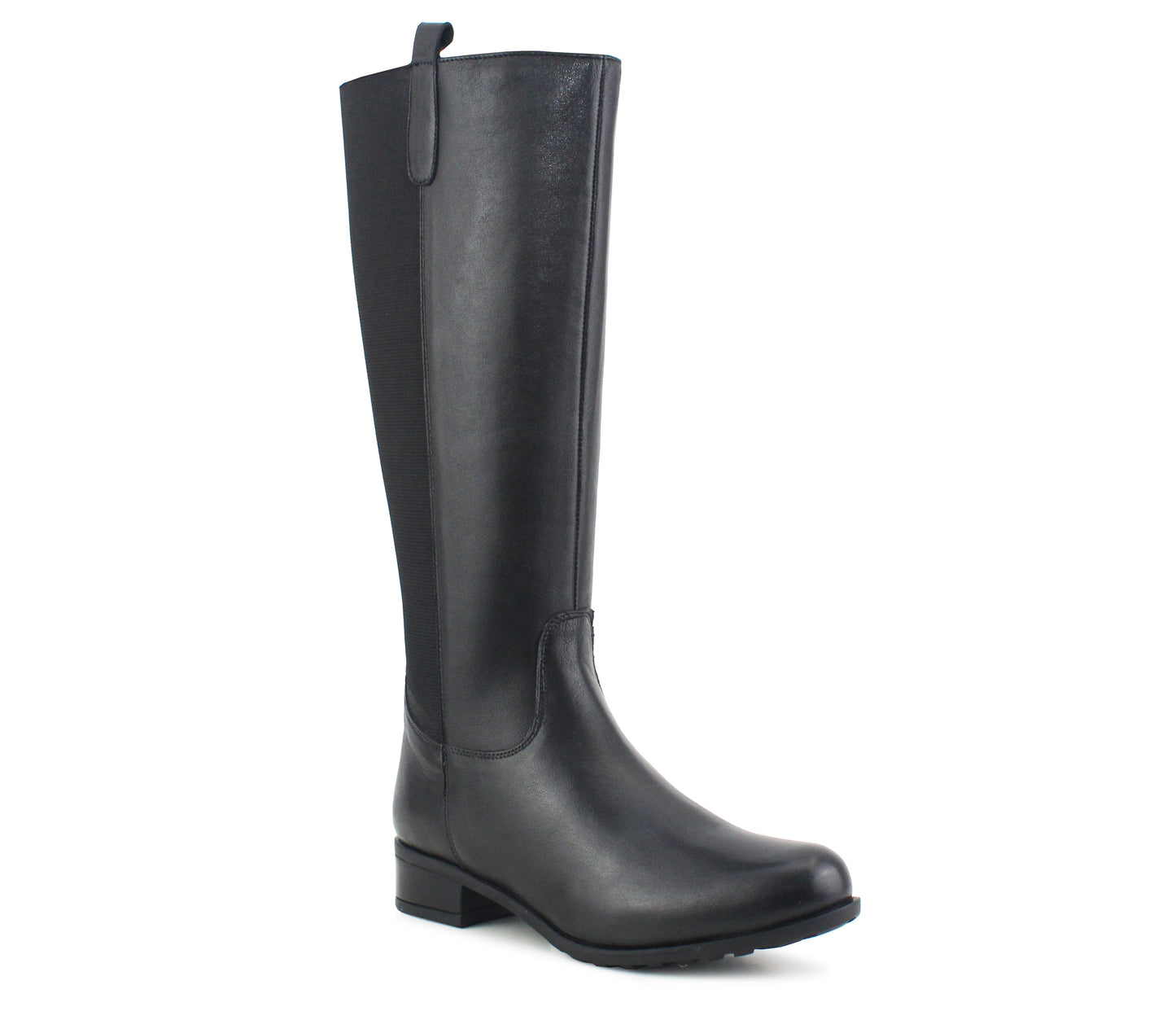 CATE Womens Genuine Leather Knee High Riding Boots in Black