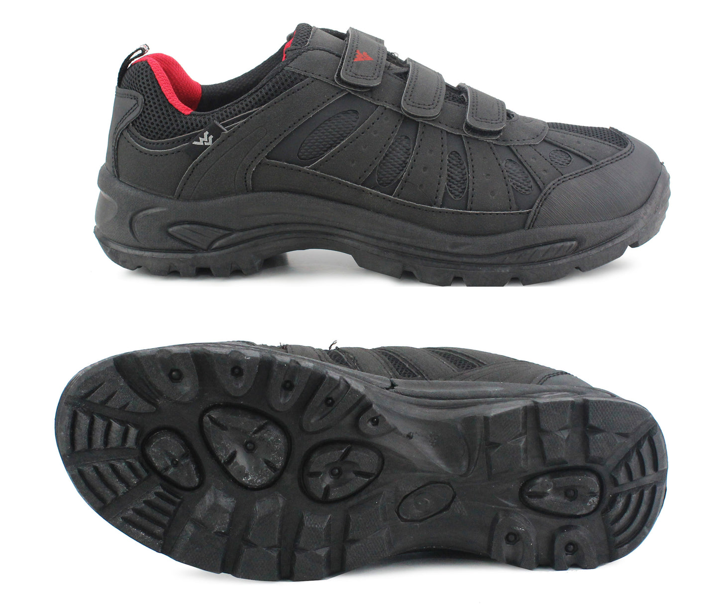 Mens Touch Fasten Hiking Trainers in Black
