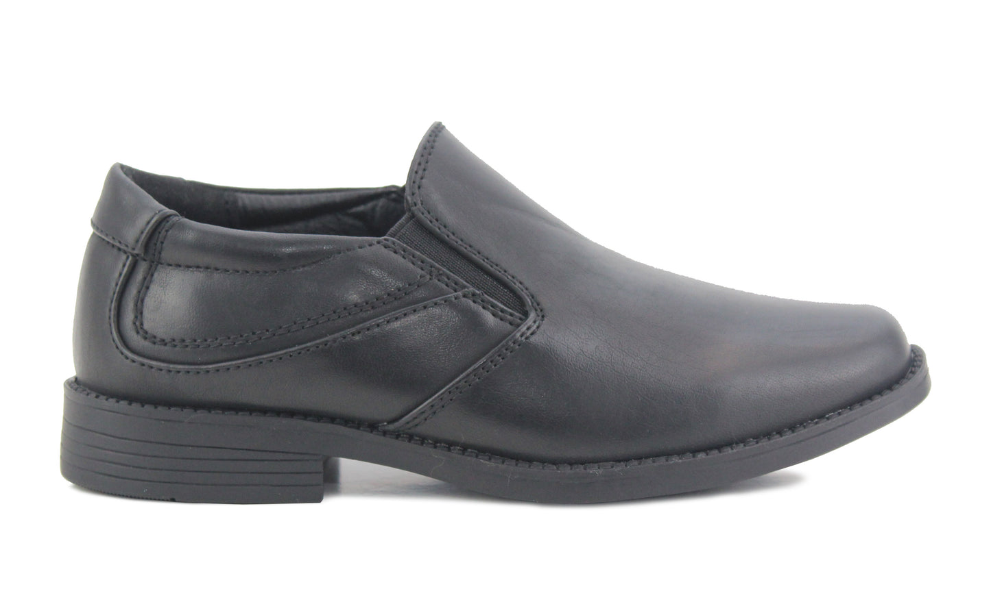 B161370 Boys Kids Black Formal School Shoes