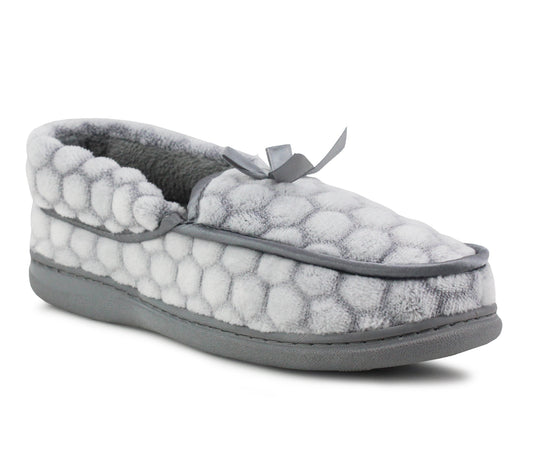 JOYCE Womens Faux Fur Slippers in Grey