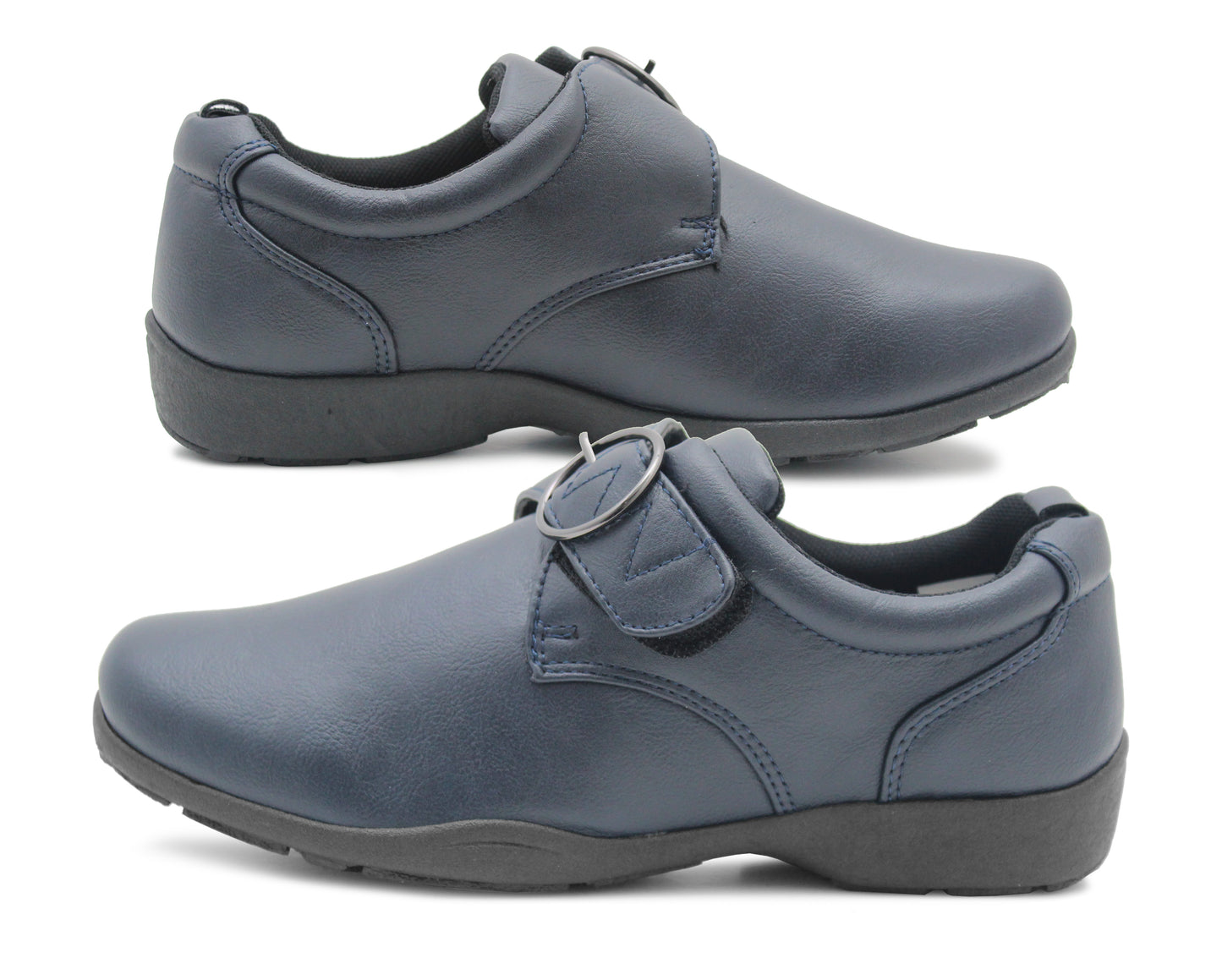 FREYA Womens Touch Fasten Loafers in Navy