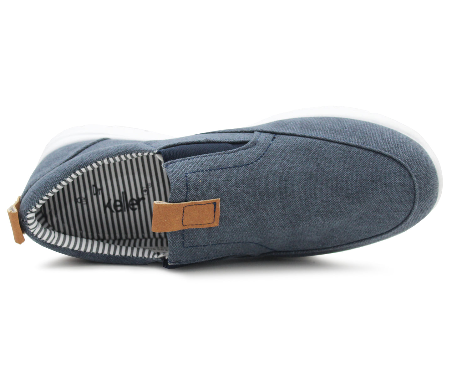 GEOFF Canvas Denim Slip On Trainers in Navy