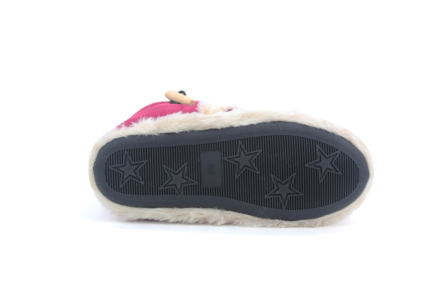 AD3821 Womens Faux Fur Ankle Boot Slippers in Fuchsia
