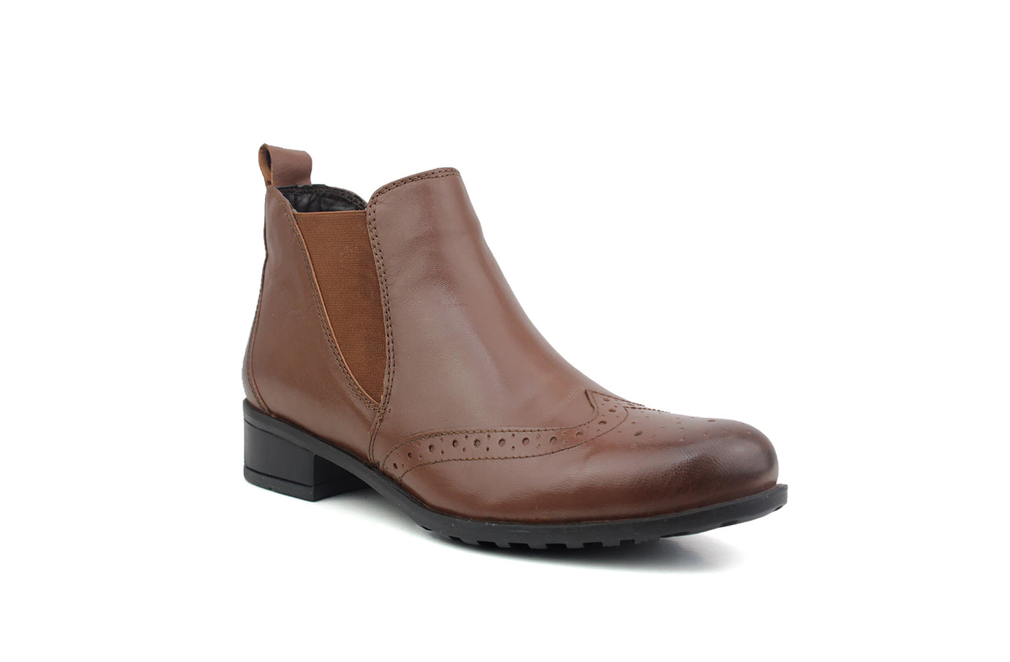 A0333 Womens Leather Chelsea Ankle Boots in Tan Shoe