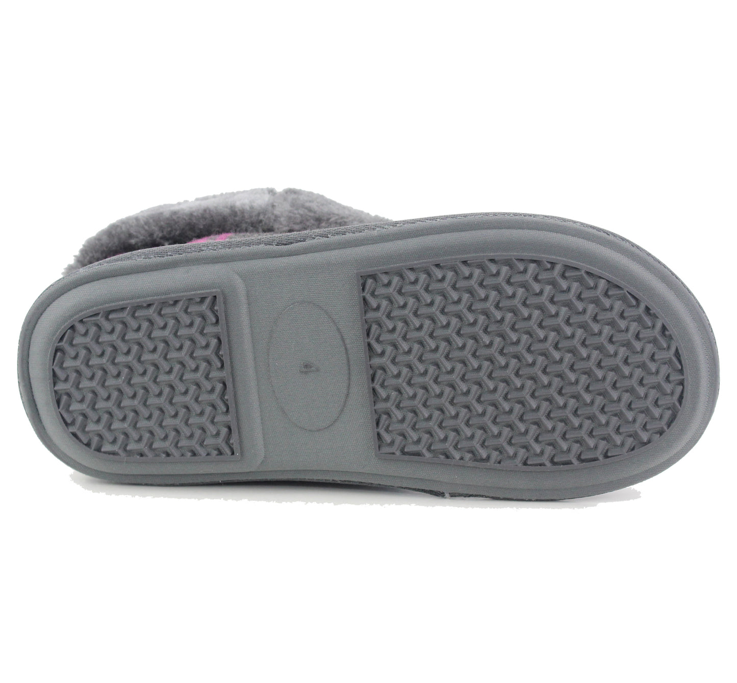 PHOEBE Womens Faux Fur Ankle Slippers in Pink Check