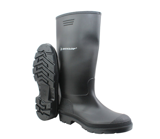 Dunlop PRICEMASTOR Unisex Wellington Boots in Black Knee High Wellington Rain Boots for Outdoor and Gardening