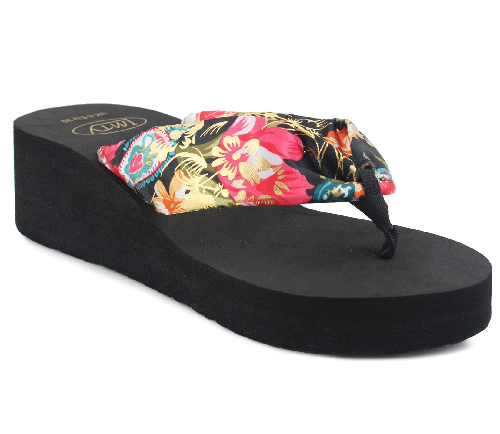 Womens wedge hot sale flip flops