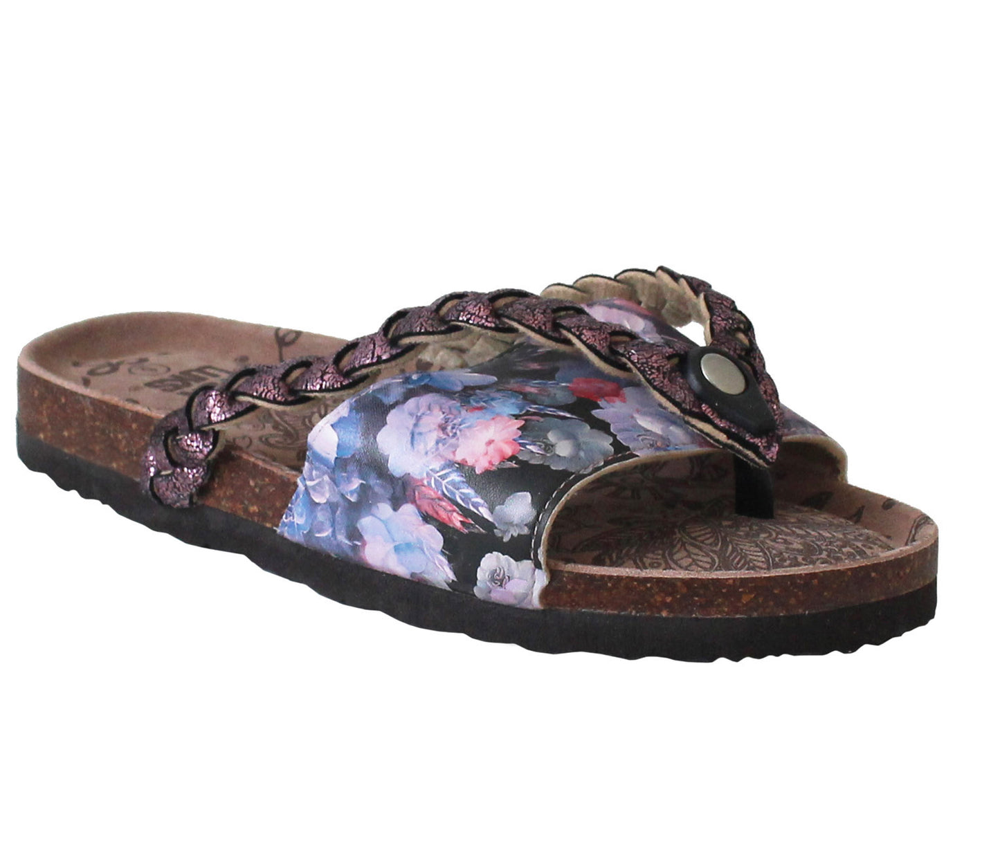 ZULILLY Womens Purple Suede Strap Cork Sole Sandals (US sizes)