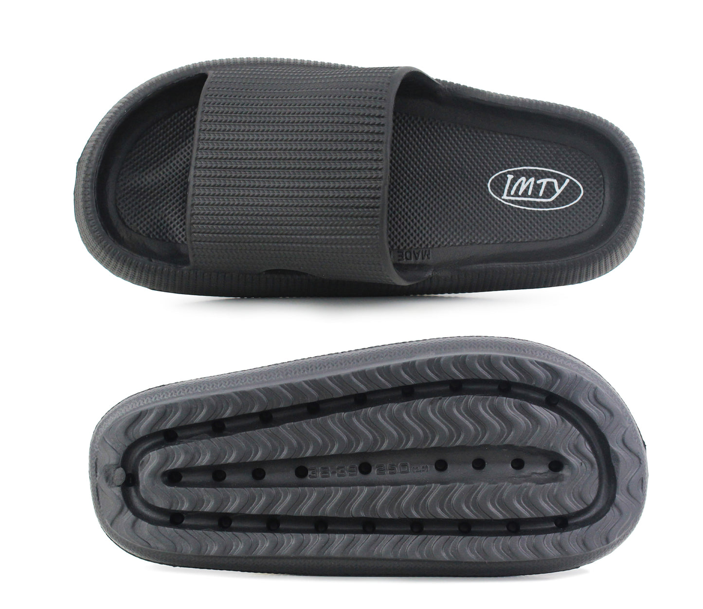 Womens Ladies Fashion Slides Black Lightweight Slip On Platform Sole Anti-Slip Summer Pool Sliders Beach Sandals Massage Insole Shower Spa Bathroom Indoor Slipper Flip Flops