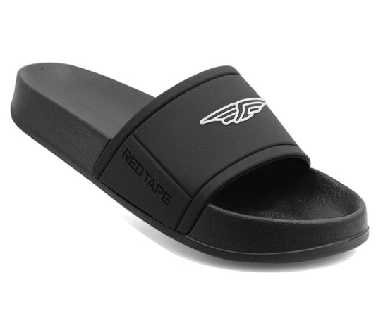 SILVA Kids Boys EVA Red Tape Sliders in Black