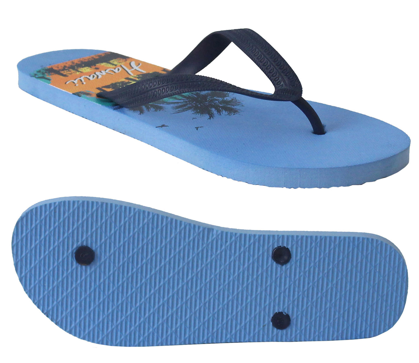 B470260 Mens EVA Beach Flip Flops in Blue