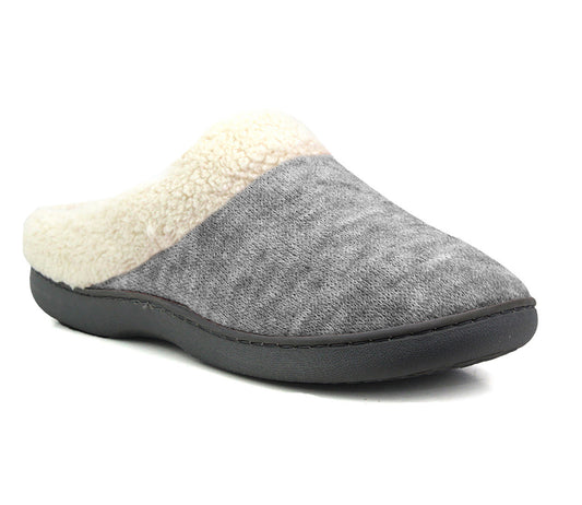 TARA Womens Fleece Lined Slippers in Grey