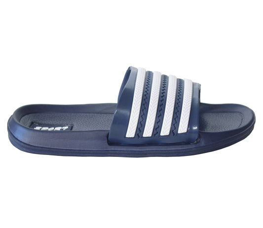C70 Boys Kids Lightweight Pool Sliders in Navy & White