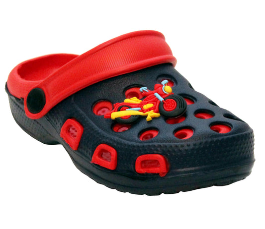 TARAZ Boys Lightweight EVA Clogs in Navy & Red