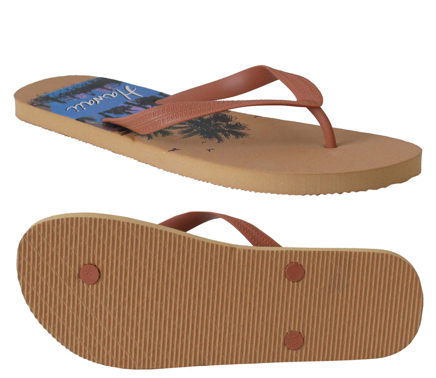 B470260 Mens EVA Beach Flip Flops in Orange