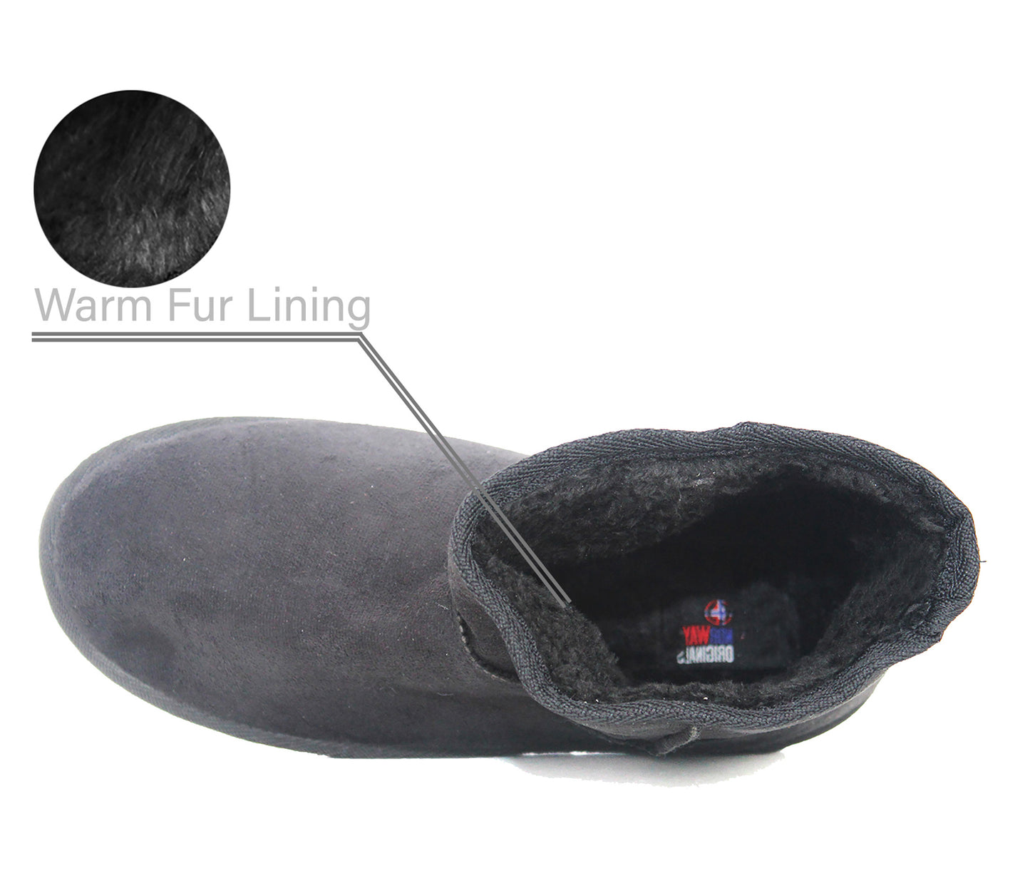 B772063 Womens Fur Lined Ankle Boots in Black