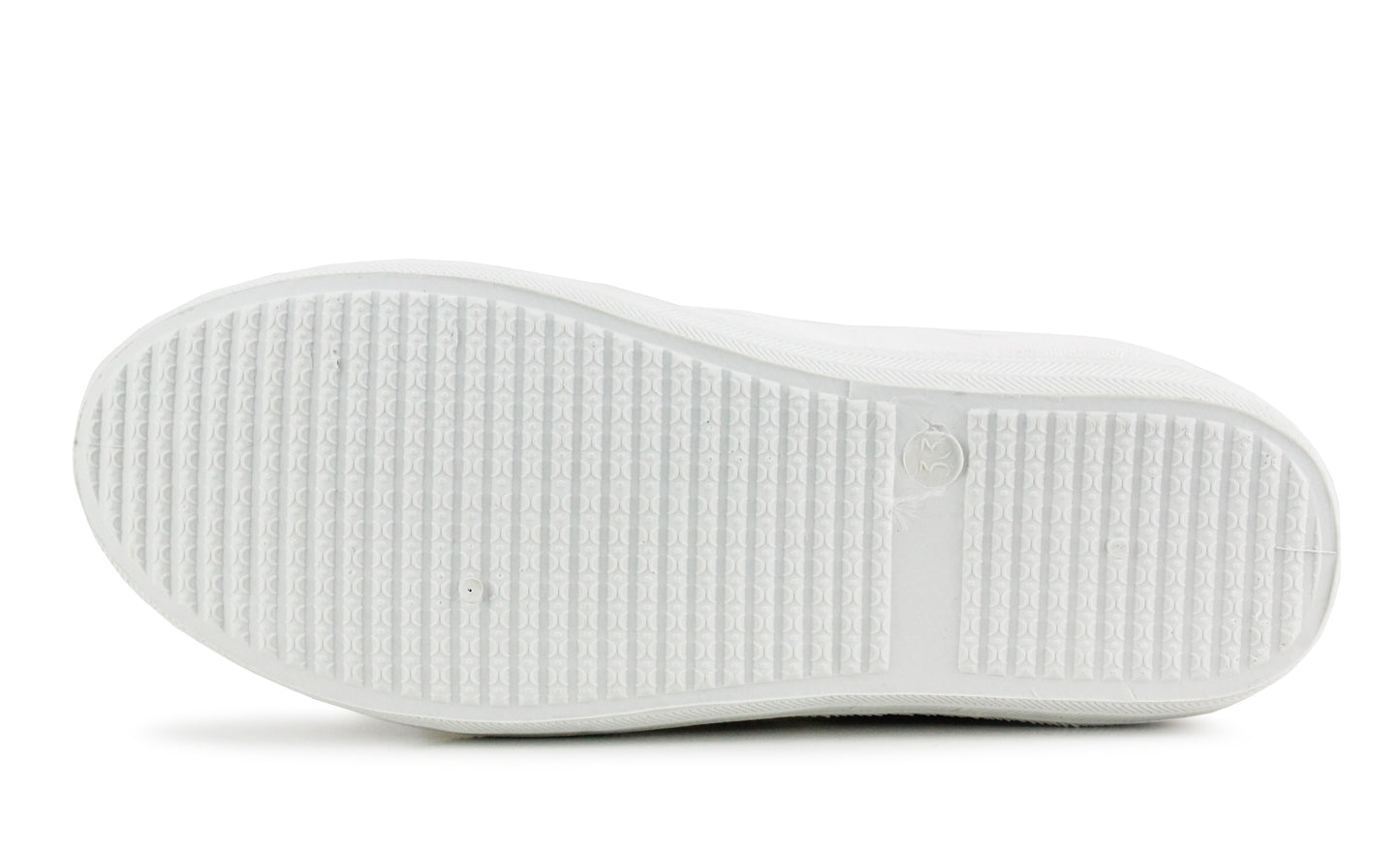 B254033 Unisex Kids White Lace Up Pumps