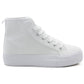 Womens Platform High Top Trainers Canvas Lace Up Sneakers Ladies Chunky Sole Casual Fashion Pumps