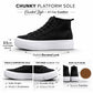 Womens Platform High Top Trainers Canvas Lace Up Sneakers Ladies Chunky Sole Casual Fashion Pumps