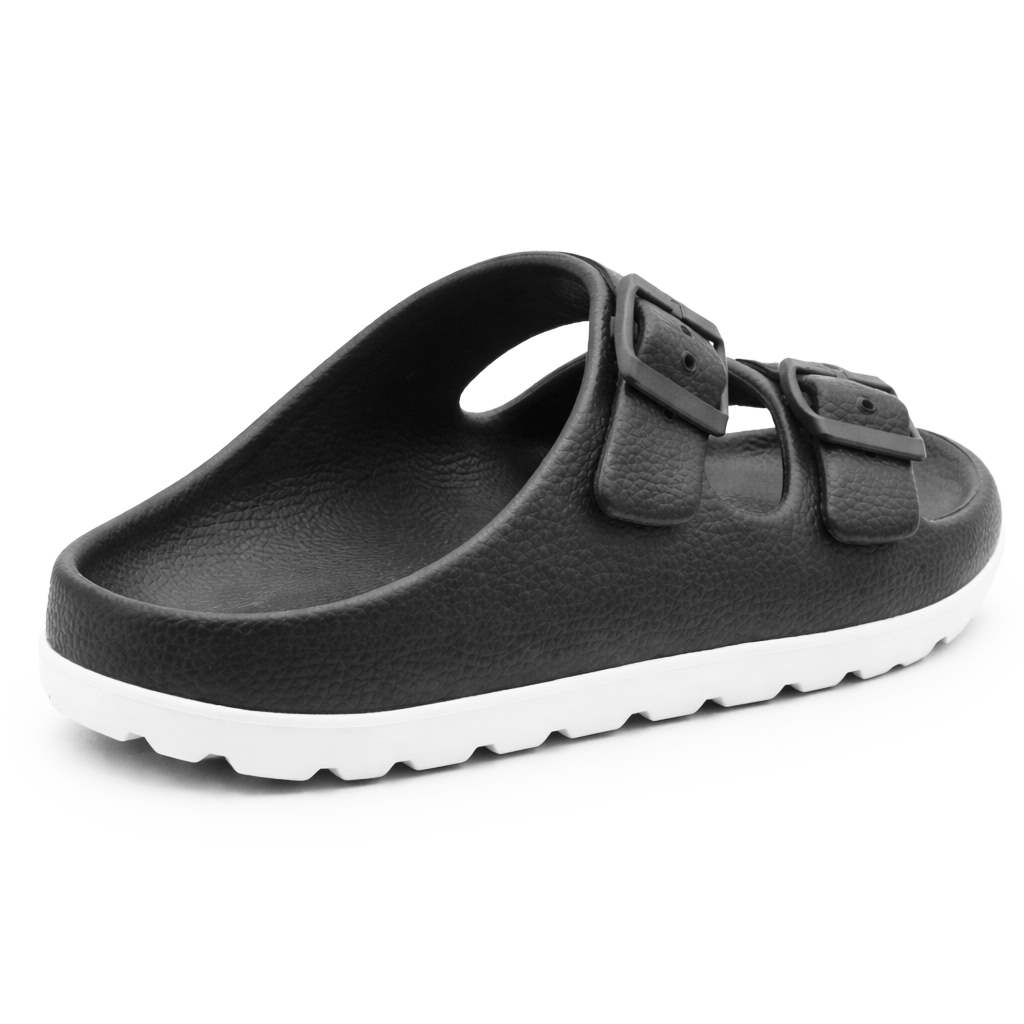 Mens Slide Sandals Lightweight EVA Backless Slip On Adjustable Buckle Straps Pool Sliders Beach Flip Flops Mule Sandals