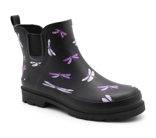 Womens Waterproof Ankle Boots Wellingtons Ladies Slip On Short Chelsea Rain Boots Festival Gardening Wellie Boots