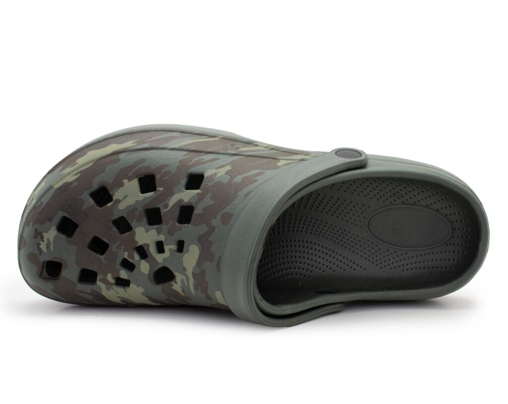 Mens Clogs Lightweight EVA Garden Breathable Slip On Beach Hospital Nurse Kitchen Water Shoes Mules House Shoes Sandals Green Camo