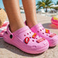 Girls Lightweight Clogs Kids Adjustable Garden EVA Glitter Charm Slippers Slip On Beach Sandals Water Shoes Leisure Pool Slides